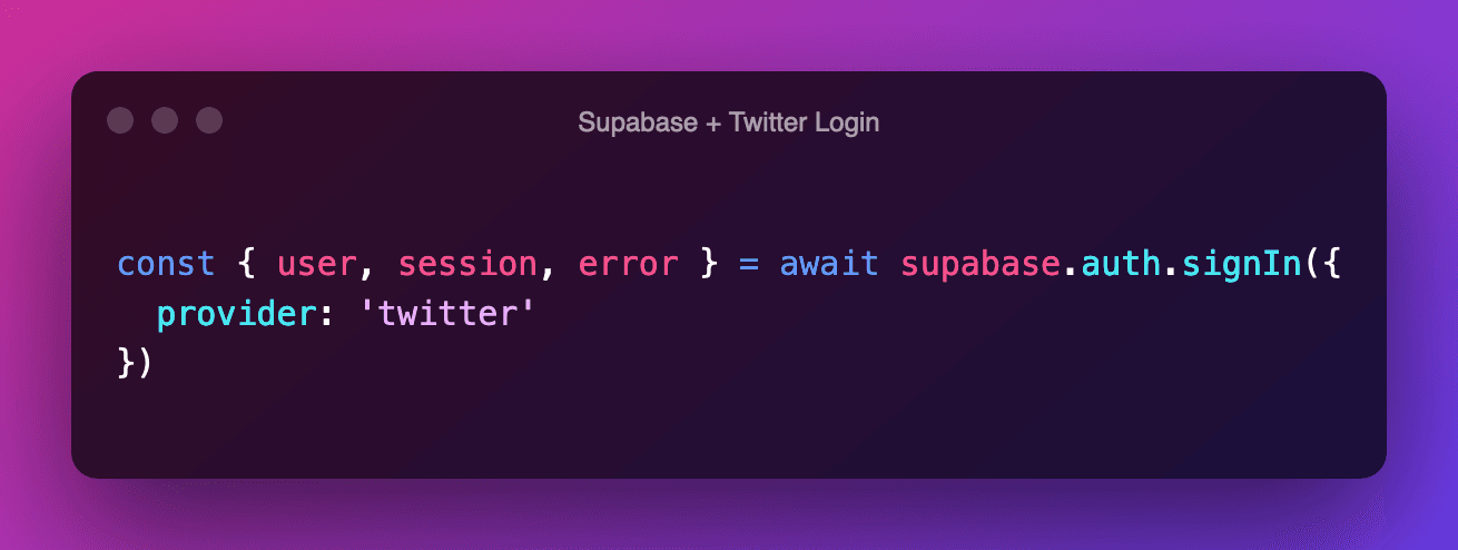 Twitter OAuth is now available in Supabase